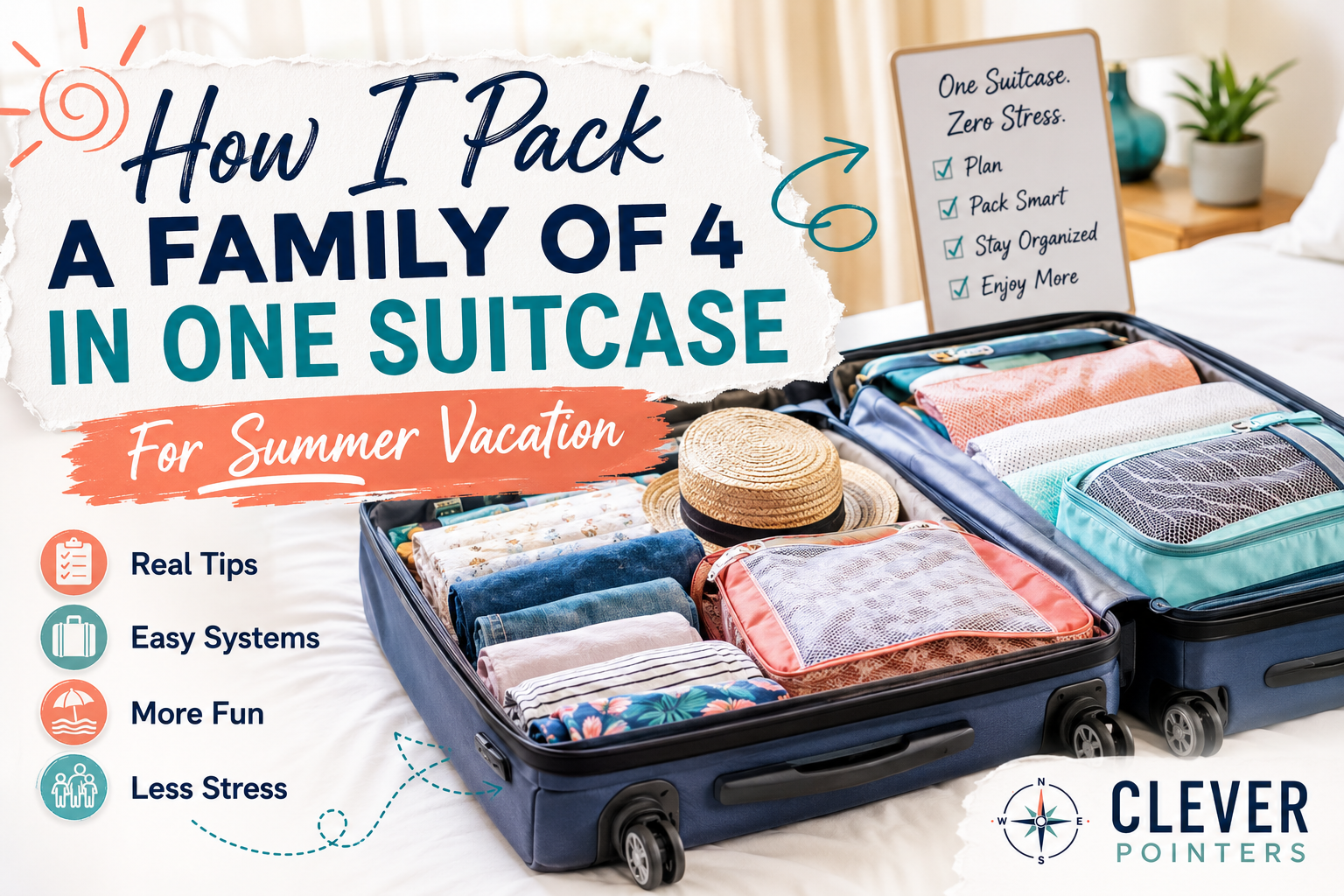 How I Pack a Family of 4 in ONE Suitcase for Summer Vacation